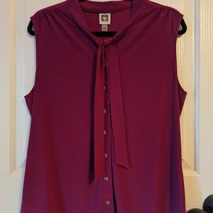 Anne Klein Fuschia Sleeveless Blouse